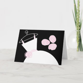 Wedding Gown Pink 'Bridesmaid' card black