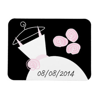 Wedding Gown Pink 'Date' black horizontal Magnet