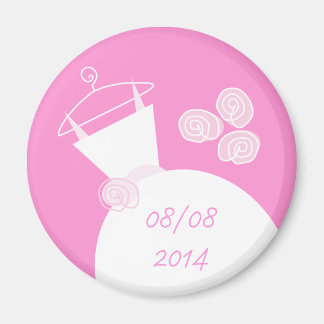Wedding Gown Pink 'Date' fridge magnet
