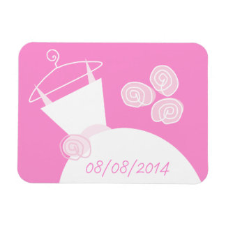 Wedding Gown Pink 'Date' horizontal Magnet
