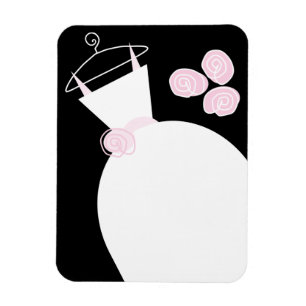 Wedding Gown Pink flexible magnet black