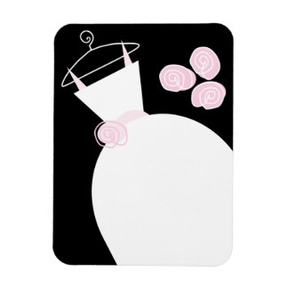 Wedding Gown Pink flexible magnet black