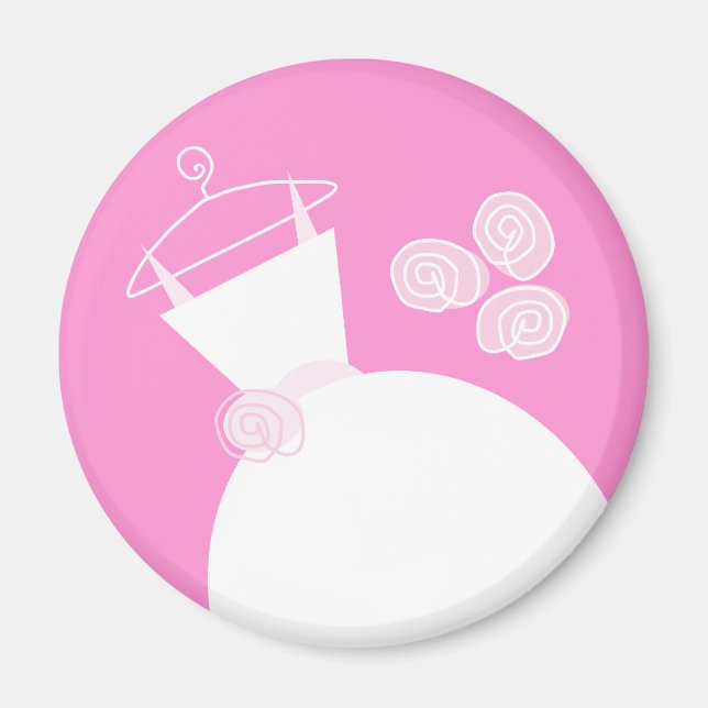 Wedding Gown Pink fridge magnet (Front)