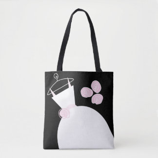 Wedding Gown Pink Maid Honour black text Tote Bag