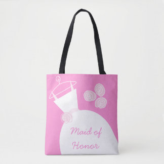 Wedding Gown Pink Maid of Honour all over Tote Bag