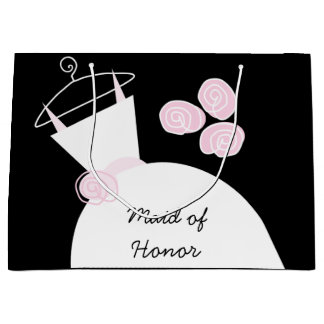 Wedding Gown Pink Maid of Honour black large Gift Bag