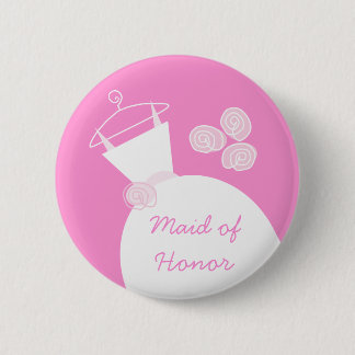 Wedding Gown Pink 'Maid of Honour' button