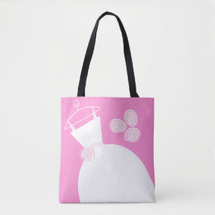 Wedding Gown Pink Mother Bride back text Tote Bag