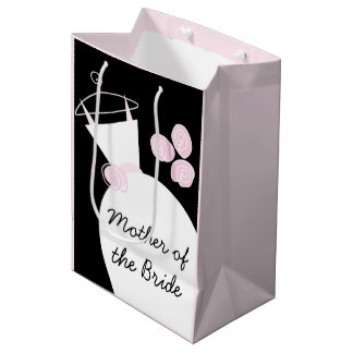 Wedding Gown Pink Mother of Bride black pastel med Medium Gift Bag