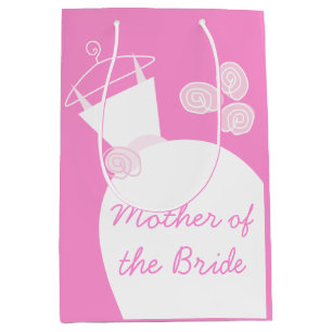 Wedding Gown Pink Mother of Bride medium Gift Bag