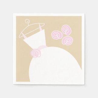 Wedding Gown Pink Paper Napkins