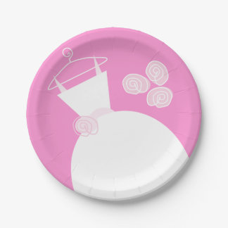 Wedding Gown Pink paper plate