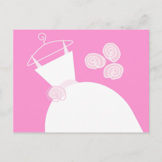Wedding Gown Pink postcard horizontal