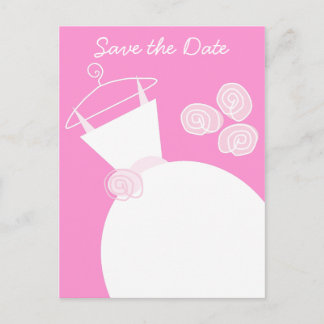 Wedding Gown Pink Save the Date postcard