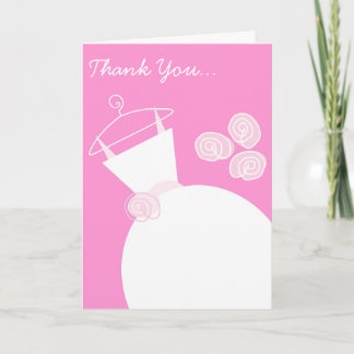Wedding Gown Pink 'Thank You Bridesmaid' Thank You Card