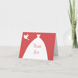 Wedding Gown Pink Thank You with White Dove