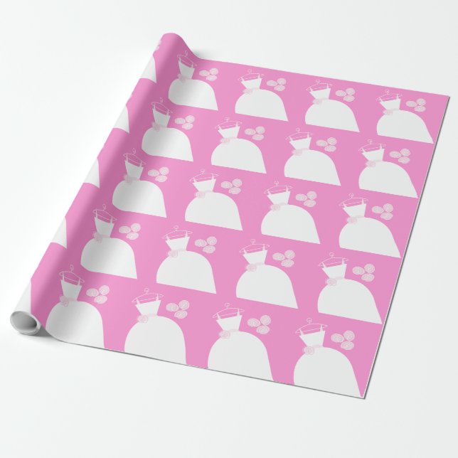 Wedding Gown Pink wrapping paper (Unrolled)
