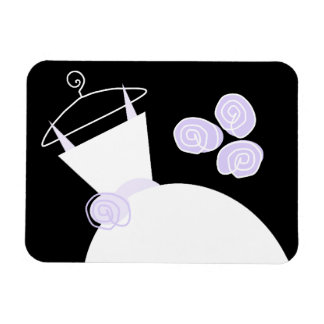 Wedding Gown Purple black horizontal Magnet