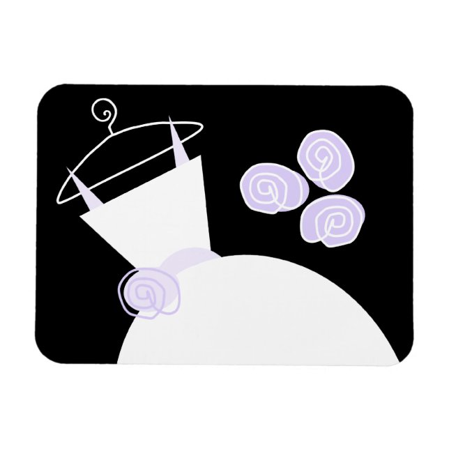 Wedding Gown Purple black horizontal Magnet (Horizontal)
