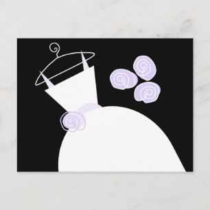 Wedding Gown Purple black pastel horizontal Postcard