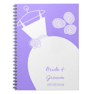 Wedding Gown Purple 'Bridal and Groom' Spiral Notebook
