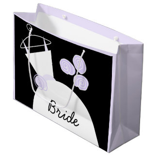 Wedding Gown Purple Bride black pastel large Gift Bag
