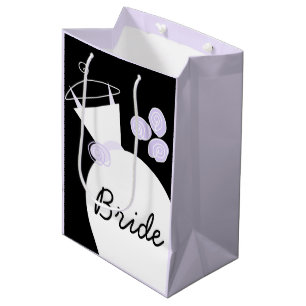 Wedding Gown Purple Bride black pastel medium Gift Bag