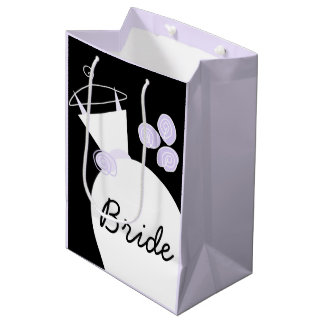 Wedding Gown Purple Bride black pastel medium Gift Bag