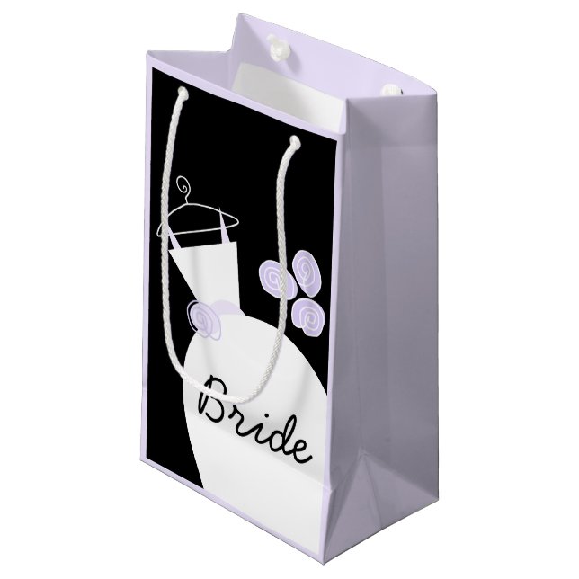 Wedding Gown Purple Bride black pastel small Gift Bag (Front Angled)