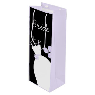 Wedding Gown Purple Bride black pastel wine Gift Bag