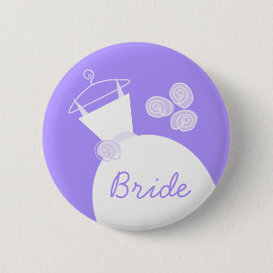 Wedding Gown Purple 'Bride' button