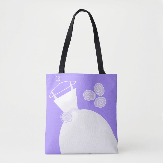 Wedding Gown Purple Bride text back Tote Bag (Front)