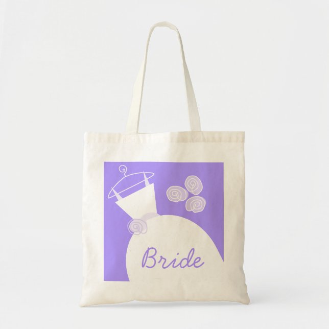 Wedding Gown Purple 'Bride' tote bag (Front)