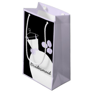 Wedding Gown Purple Bridesmaid black pastel small Gift Bag