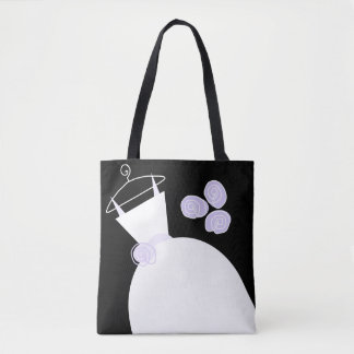 Wedding Gown Purple Bridesmaid black pastel text Tote Bag