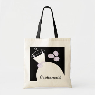 Wedding Gown Purple 'Bridesmaid' black Tote Bag