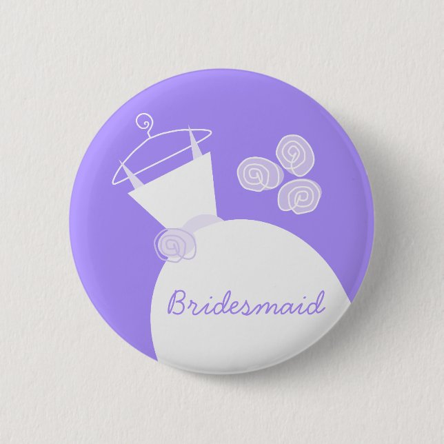 Wedding Gown Purple 'Bridesmaid' button (Front)