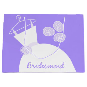 Wedding Gown Purple Bridesmaid large Gift Bag