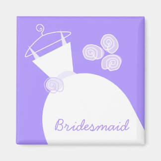 Wedding Gown Purple 'Bridesmaid' Magnet