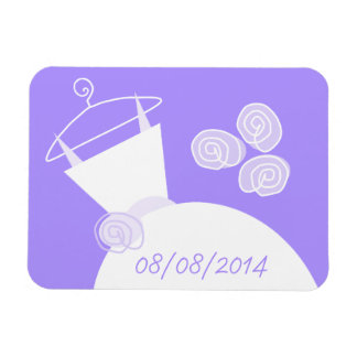 Wedding Gown Purple 'Date' horizontal Magnet