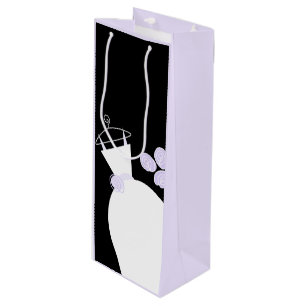 Wedding Gown Purple gift bag black pastel wine