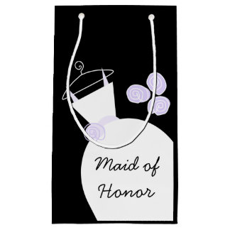 Wedding Gown Purple Maid of Honour black Small Gift Bag
