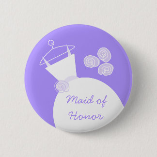 Wedding Gown Purple 'Maid of Honour' button