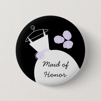 Wedding Gown Purple 'Maid of Honour' button black