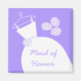 Wedding Gown Purple 'Maid of Honour' Magnet