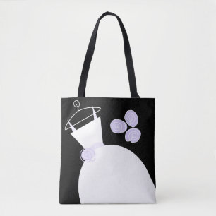 Wedding Gown Purple Mother Bride black pastel text Tote Bag