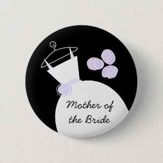 Wedding Gown Purple 'Mother of the Bride' black 6 Cm Round Badge