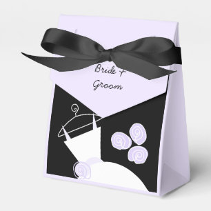 Wedding Gown Purple 'Names' black purple tent Favour Box