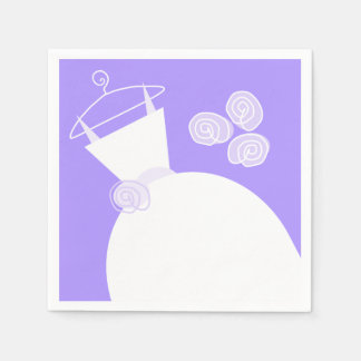 Wedding Gown Purple paper napkin