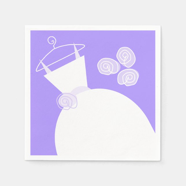 Wedding Gown Purple paper napkin (Front)